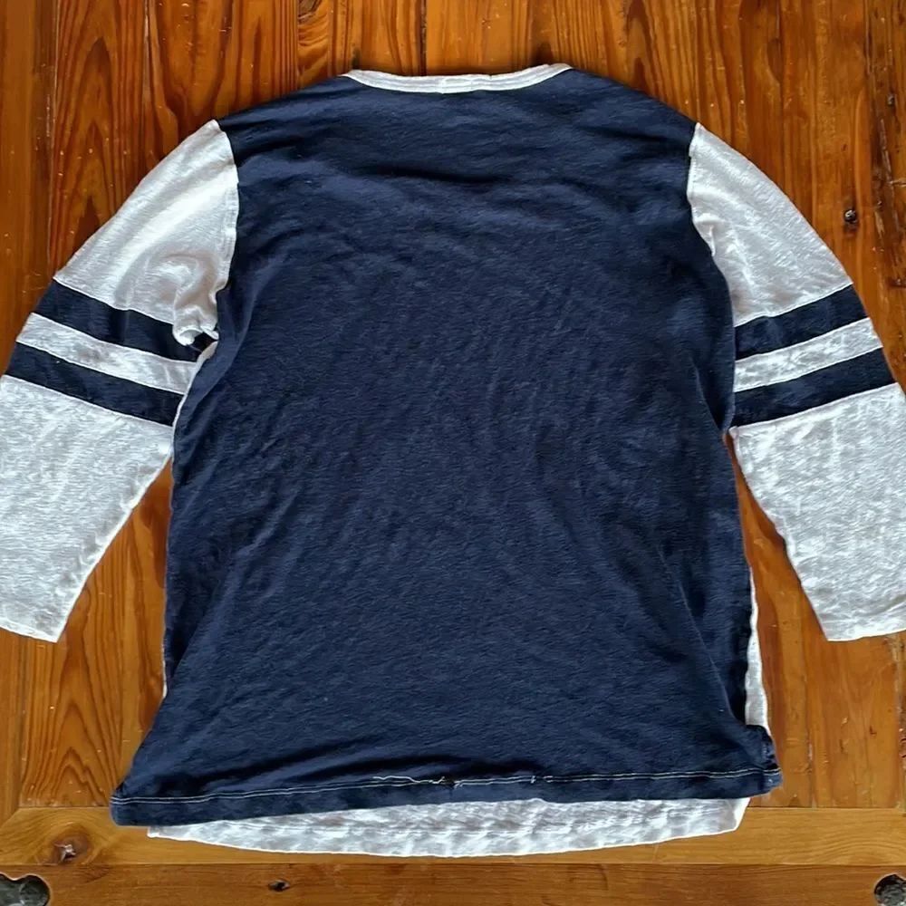 J. Crew White & Navy Linen Top - Picture 5 of 7